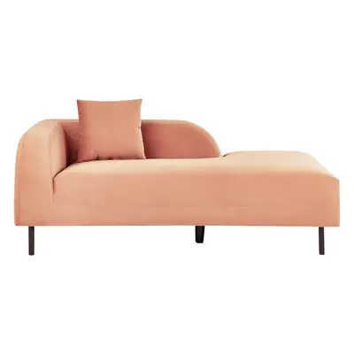 Left Hand Velvet Chaise Lounge Peach Pink LE CRAU