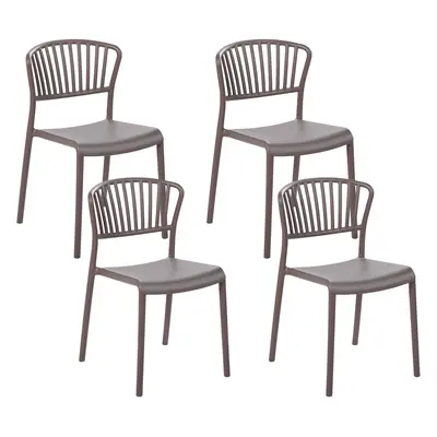 Set of Garden Chairs GELA Taupe