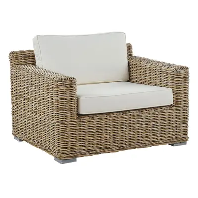 Garden Armchair ARDEA Rattan Light Brown