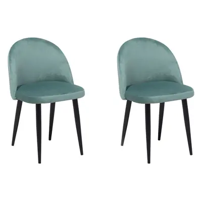 Set of Dining Chairs VISALIA Velvet Mint Green