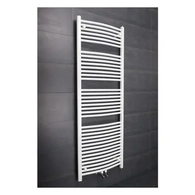 (Curved, 1700x600mm) WarmeHaus Heated Towel Rail Bathroom Ladder Radiators White