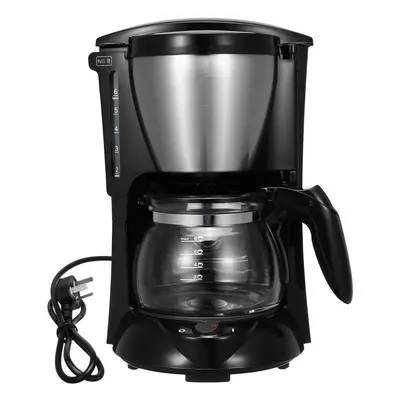 (Black) Mini American Coffee Drip Coffee Machine Portable Coffee Maker Home Espresso Coffee Grin