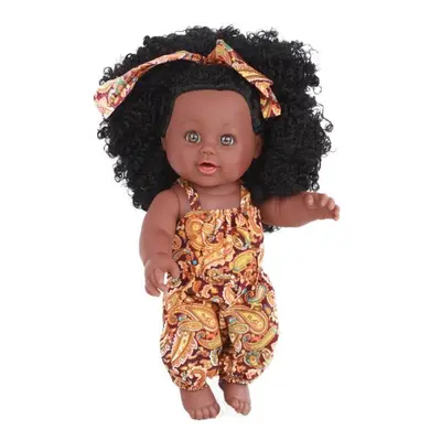 () 30CM Inch Cute Soft Silicone Lifelike Realistic Arms Legs Moveable Reborn African Baby Doll