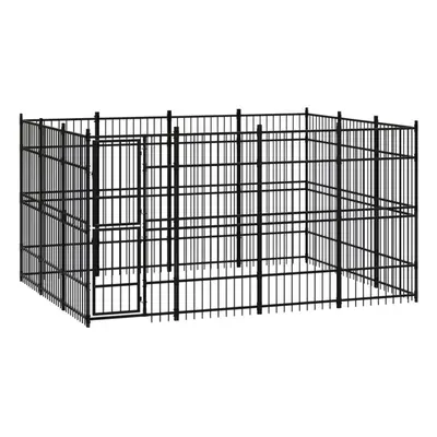 vidaXL Outdoor Dog Kennel Steel Outdoor Puppy Enclosure Dog Pet Supply Cage