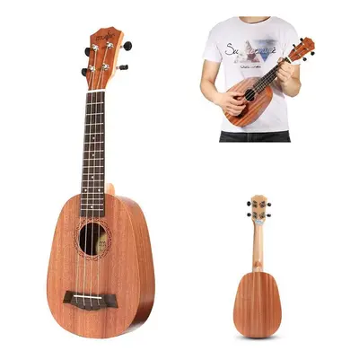 21 Inch Soprano Pinapple Mahogany Ukulele Strings Hawaii Mini Guitar Children Gift