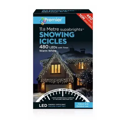 Premier - Snowing Icicles With Timer Warm White - LED