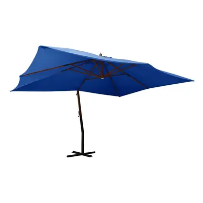 (azure blue) vidaXL Cantilever Umbrella with Wooden Pole Parasol Sunshade Shelter Canopy