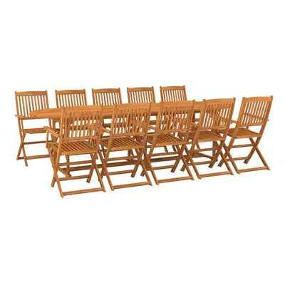 vidaXL Solid Acacia Wood Garden Dining Set Piece Outdoor Table and Chair