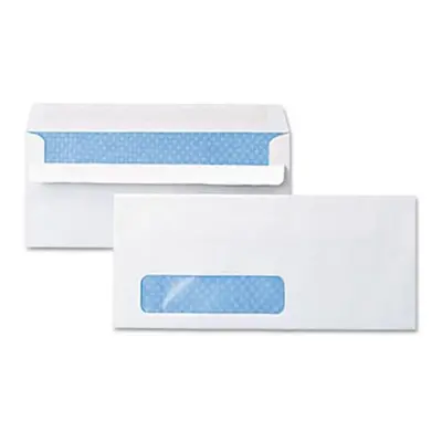 Universal Self-Seal Business Envelope, Window, Security Tint, No.10, White, 500-Box