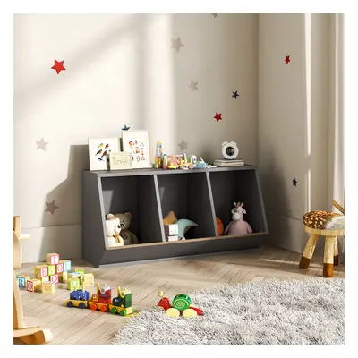 (Grey) Stackable Open Style Toy Box Children's Storage Chest Kids Tidy Toy Storage Organizer