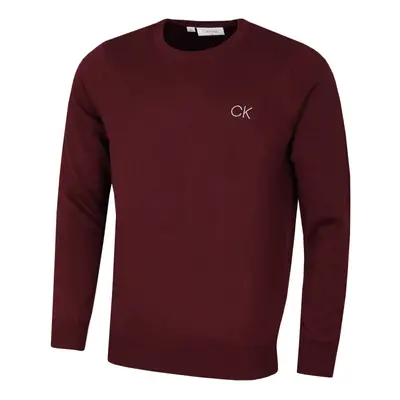 (2XL, Burgundy) Calvin Klein Mens Round Neck Tour Durable Soft Touch Comfort Golf Sweater