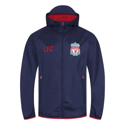 (Navy Peak Hood, Years) Liverpool FC Official Football Gift Boys Shower Jacket Windbreaker