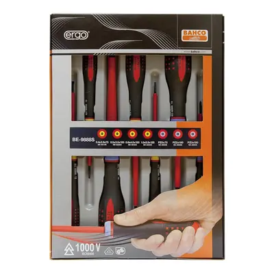 Bahco 9888S BE-9888s VDE Ergo Slot/Pozi Screwdriver Set (7 Pieces)