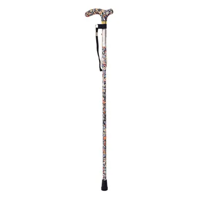 Deluxe Ambidextrous Foldable Walking Cane - Height Settings - Japanese Floral