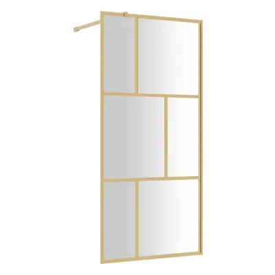 vidaXL Walk-in Shower Wall Bath Screen Shower Screen with Clear ESG Glass Gold