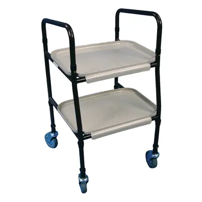 Height Adjustable Meal Trolley - Clip on Trays - Tubular Steel Frame - 955mm