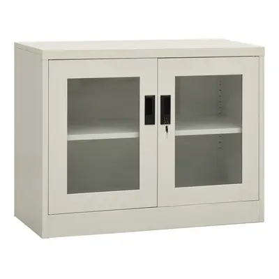 vidaXL Office Cabinet Light Grey Steel Home Filing File Storage Cabinet Locker