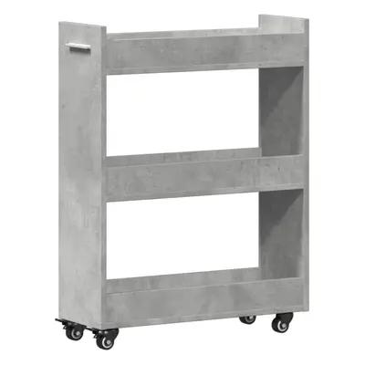 (concrete grey) vidaXL Cabinet with Wheels Storage Cart Hallway Side Table Engineered Wood