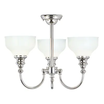 IP 3 Bulb Chandelier Glass Shades Polished Chrome LED G9 3.5W