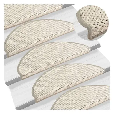 vidaXL Stair Mats Self-adhesive Carpet Stair Rug Sisal-Look pcs Platina