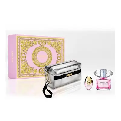 Versace Bright Crystal Pcs Set: Oz Eau De Toilette Spray + Ml Eau De Toilette Spray + Pouch (Har