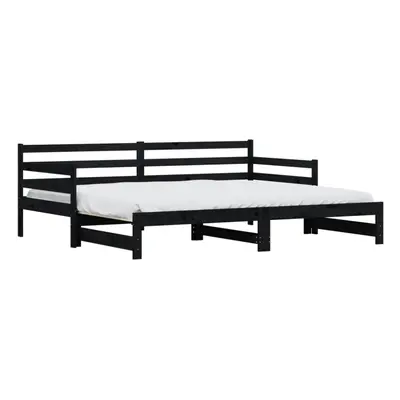 (black, x cm) vidaXL Daybed with Trundle Sofa Bed Guest Bed Sleeper Sofa Solid Wood Pine