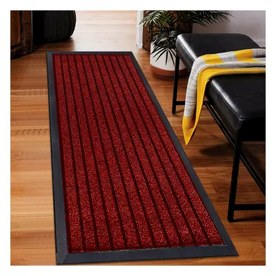 (Red, x cm ) Heavy Duty Rubber Mat Hall Hallway Kitchen Runner