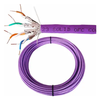 25m CAT6a U/FTP LSZH Cable Low Smoke Shielded Screened Pure Copper AWG Data