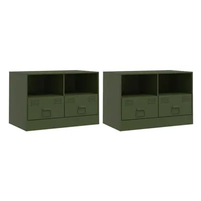 (olive green, pcs) vidaXL TV Cabinet TV Stand TV Unit Entertainment Centre Mustard Yellow Steel