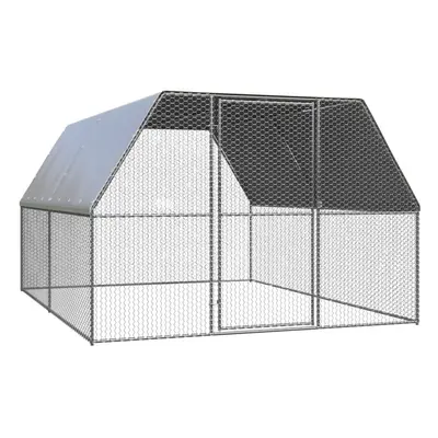 vidaXL Chicken Cage Chicken Run Cage Chicken Coop Hen House Galvanised Steel