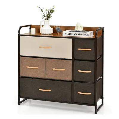 Dresser Storage 3-Tier Organizer Tower w/ Drawers & Wooden Top Chest