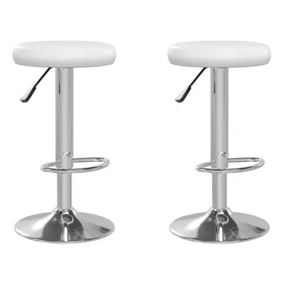 vidaXL Bar Stools Kitchen Bar Chair Pub Counter Stool pcs White Faux Leather