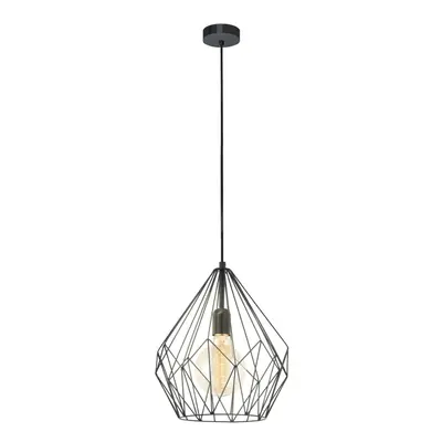 Hanging Ceiling Pendant Light Black Wire Cage 1x 60W E27 Hallway Feature Lamp