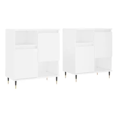 (white) vidaXL Sideboards Side Cabinet Storage Cabinet pcs White Engineered Wood