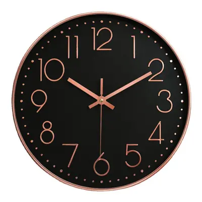 (D) 12'' Modern Gold Black White Silent Wall Clock Hanging Home Office Room Decor