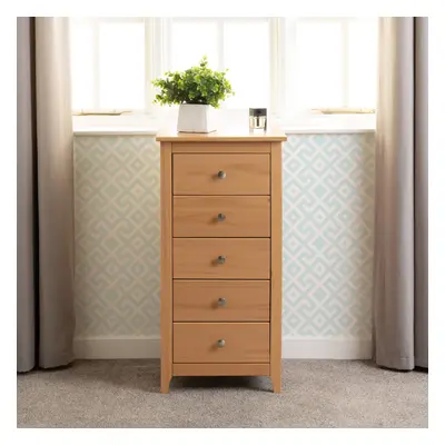 Oslo Drawer Narrow Chest in Pine Effect Finish