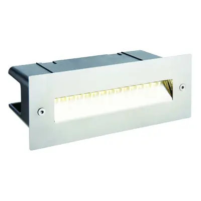 IP44 LED Full Brick Light Stainless Steel & Angled Down Guide 2W Cool White