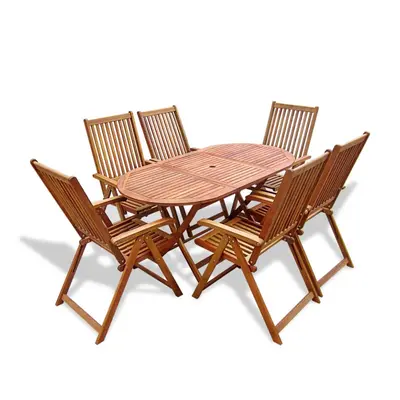 vidaXL Piece Outdoor Dining Set Wood with Folding Table Garden Furniture