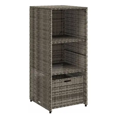 (grey) vidaXL Garden Storage Cabinet Outdoor Storage Box Cupboard Black Poly Rattan