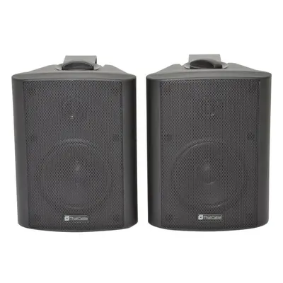 PAIR 4" Way Stereo Speakers 70W 8Ohm Black Wall Mounted Background Music Hi Fi