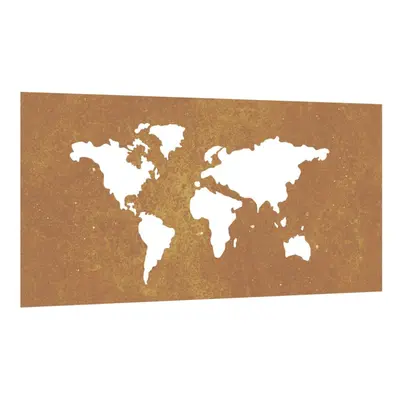 vidaXL Garden Wall Decoration Wall Art Decor Corten Steel World Map Design