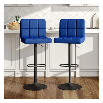 2 Pcs Velvet Upholstery Bar Stools with Low Backrest