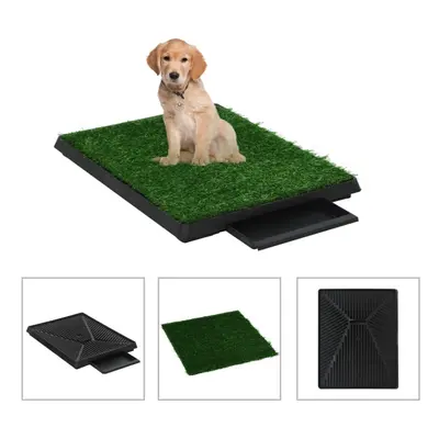 vidaXL Pet Toilet with Tray Faux Turf Green 63x50x7cm WC Dog Potty Puppy Mat