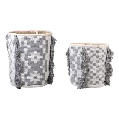 Set of Cotton Baskets Off-White and Grey KALAI