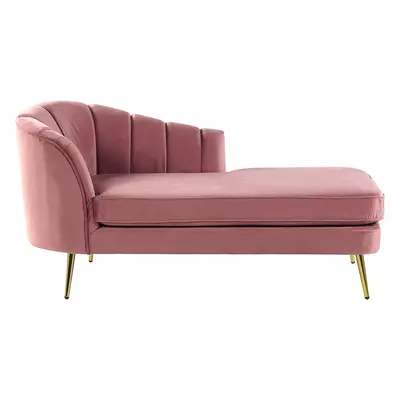 Left Hand Velvet Chaise Lounge Pink ALLIER