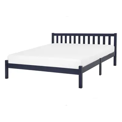 Bed Wood FLORAC x cm (EU King Size) Navy Blue