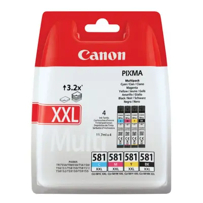 Canon CLI-581XXL CMYK Ink Cartridge Pack 1998C005 CO65218