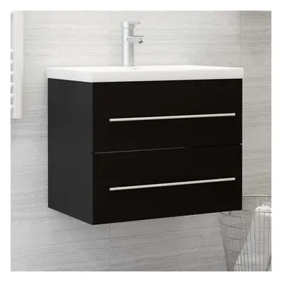 Sink Cabinet Black 60x38.5x48 cm Chipboard