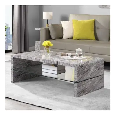 Momo High Gloss Coffee Table In Melange Marble Effect