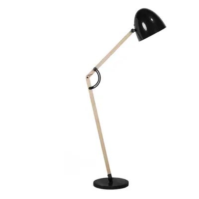 Floor Lamp HETTON Adjustable Wood Black